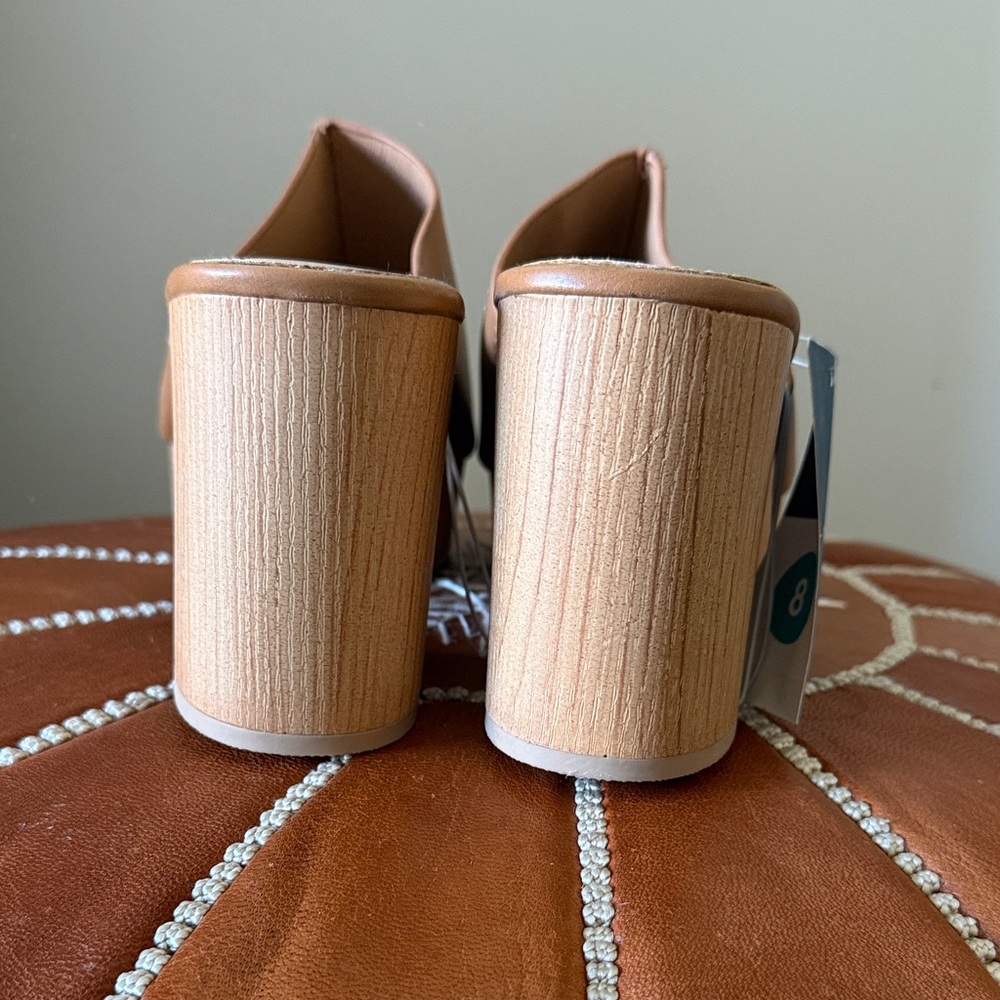 Universal Thread Tan Open-Toe Mules - Picture 2 of 4